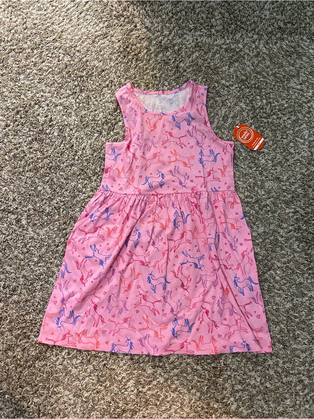 wonder nation Pink Unicorn Print Casual Tank Dress